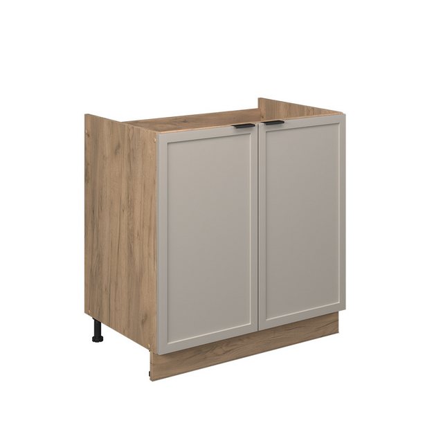 Vicco Spülenunterschrank Fame-Line, GrauBeige/Goldkraft Eiche, 80 cm, AP Ei günstig online kaufen