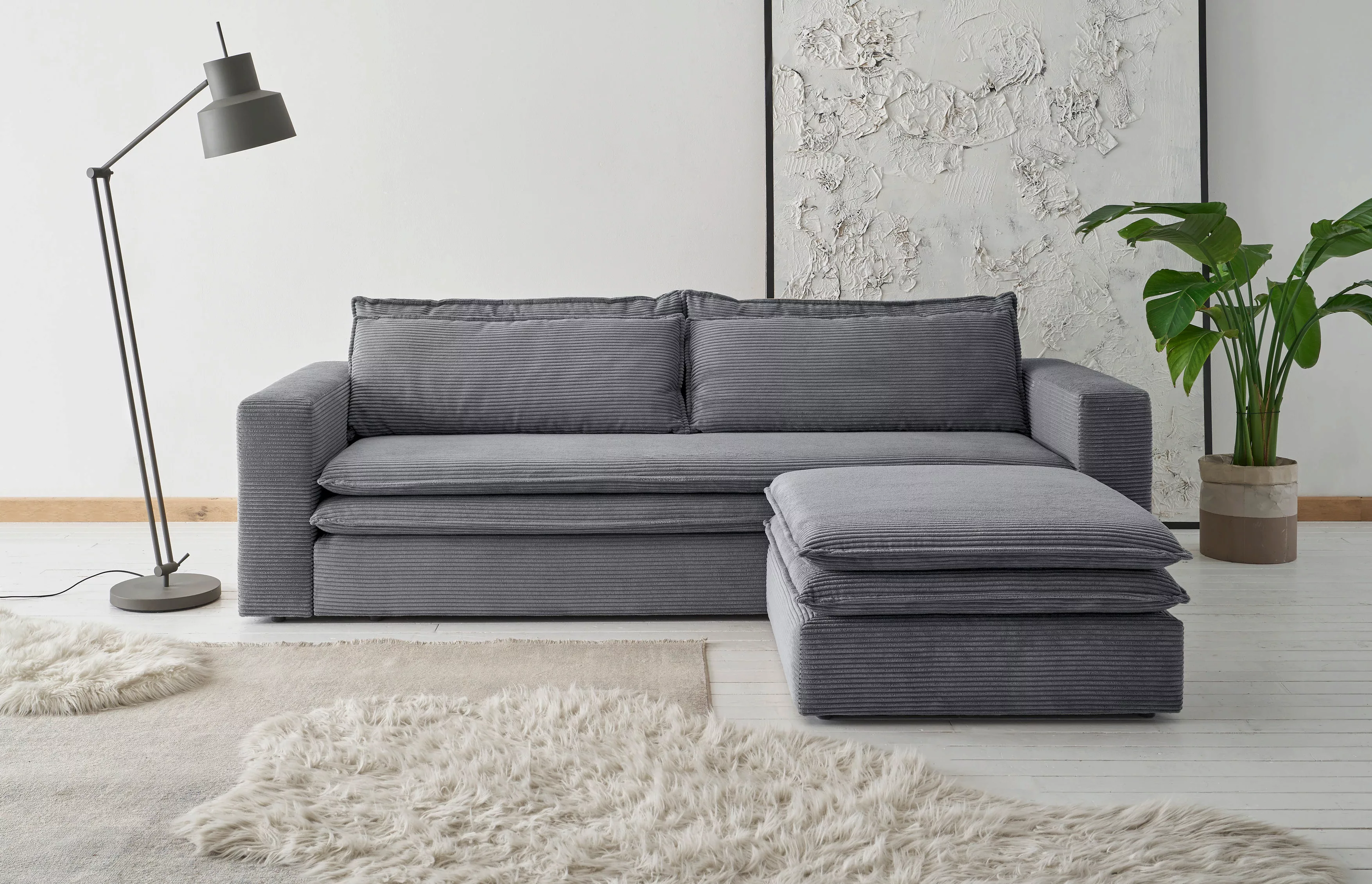 Places of Style Sitzgruppe "PIAGGE", (2 tlg.), 3-Sitzer-Sofa mit Bettfunkti günstig online kaufen