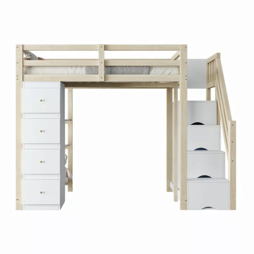 Odikalo Hochbett Kinderbett Jugendbett Aufbewahrungsschublade Kommode Regal günstig online kaufen