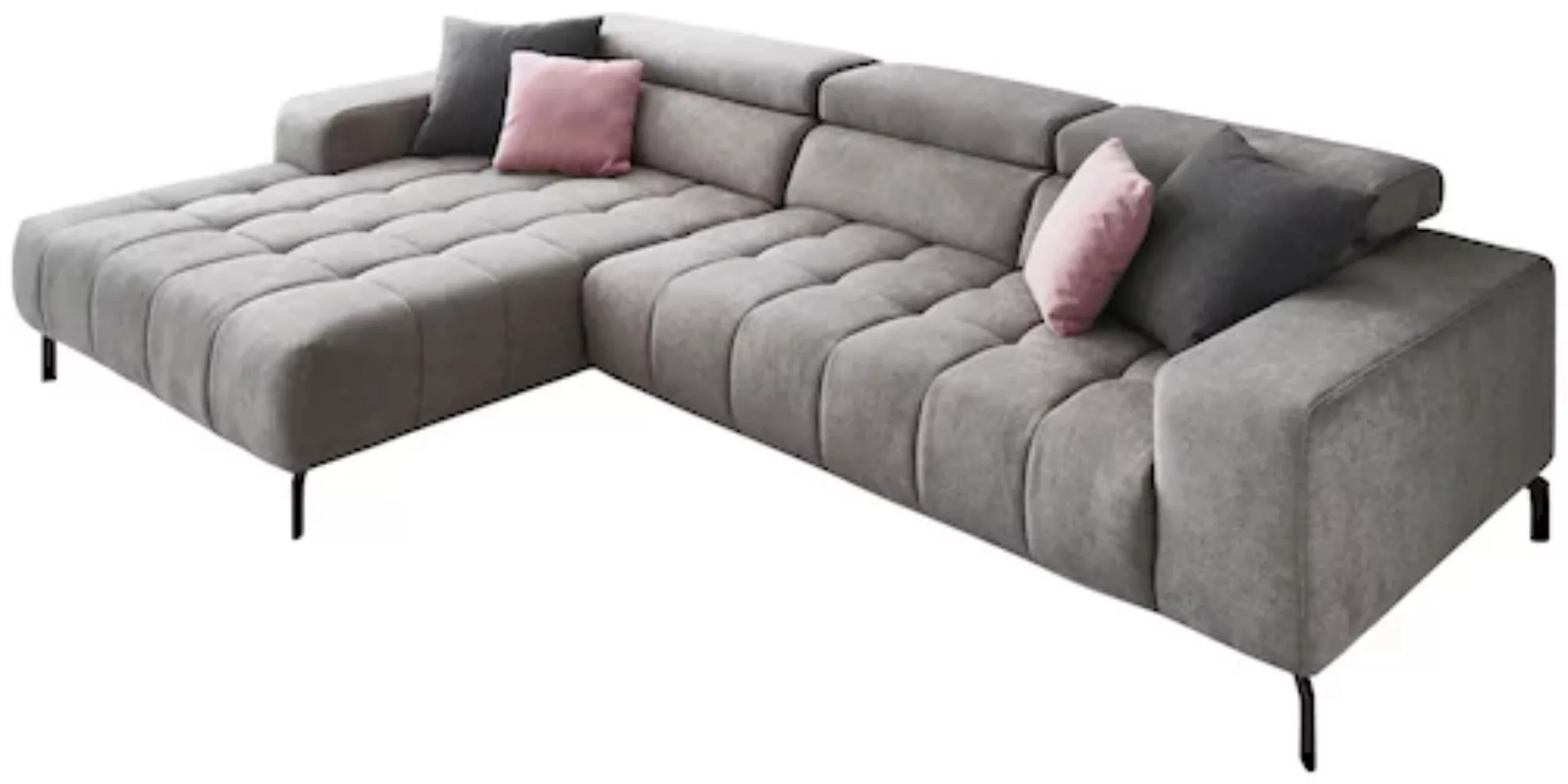 Die PlanBar Ecksofa "MP-IN18022 L-Form", mit Kopfteilverstellung & Zierkiss günstig online kaufen