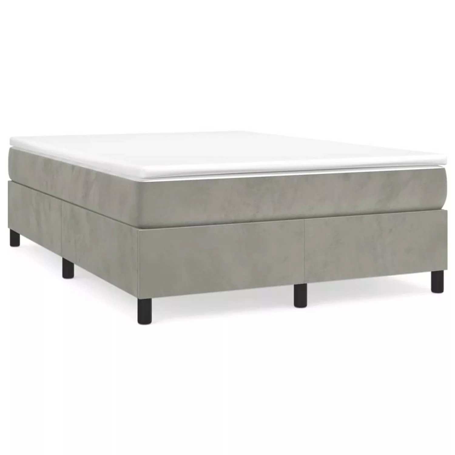 vidaXL Boxspringbett mit Matratze Hellgrau 140x190 cm Samt1399522 günstig online kaufen