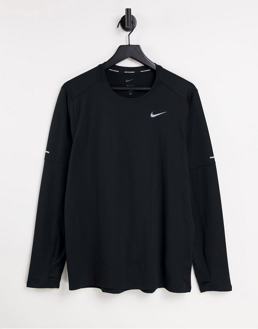 Nike Running – Element Dri-FIT – Oberteil mit Rundhalsausschnitt in Schwarz günstig online kaufen