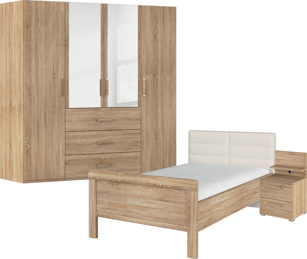 rauch Schlafzimmer-Set "Evelyn", (Set, 3 tlg.), Schrank und Bett in 2 Breit günstig online kaufen