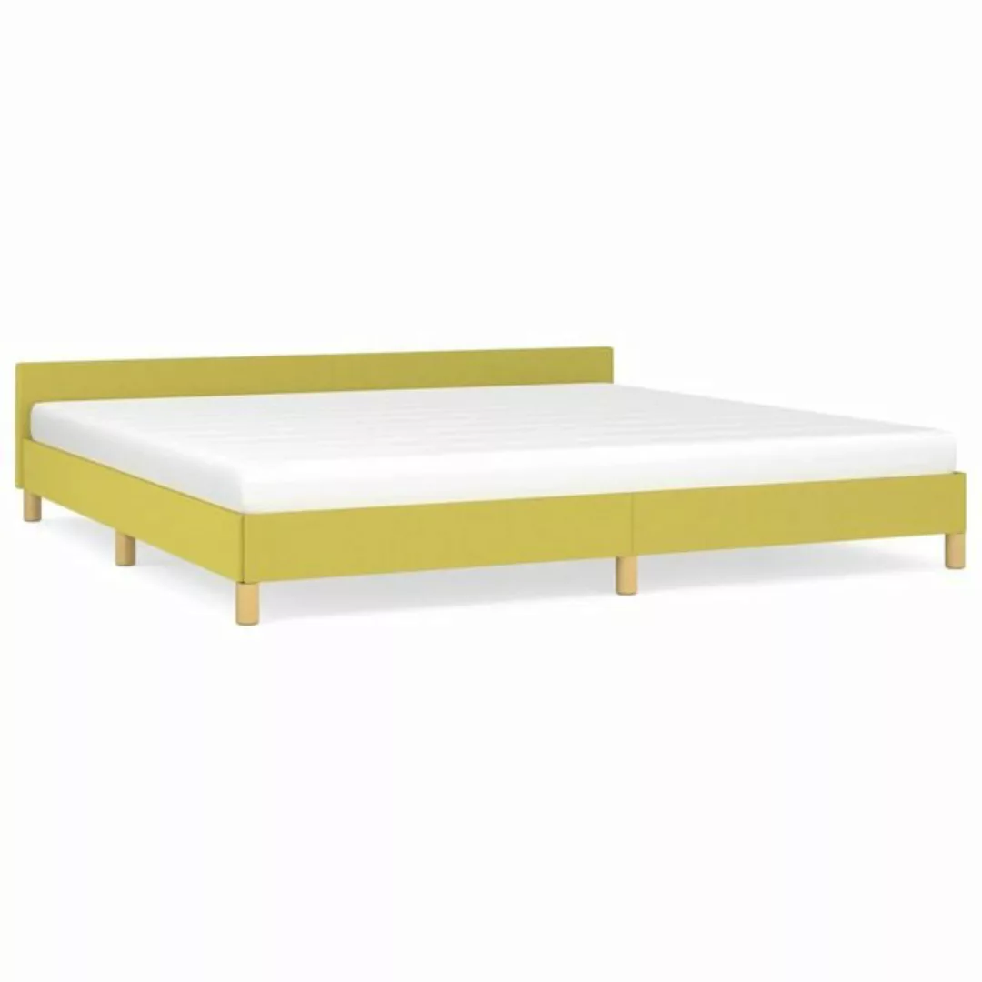 furnicato Bett Bettgestell mit Kopfteil Grün 200x200 cm Stoff günstig online kaufen