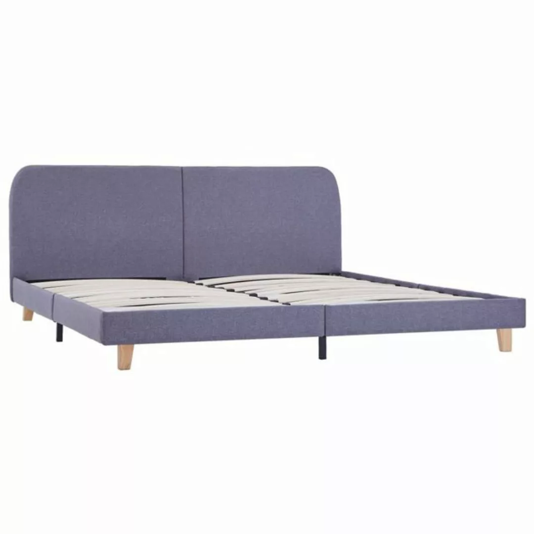 vidaXL Bett Bettgestell ohne Matratze Hellgrau Stoff 150x200 cm günstig online kaufen