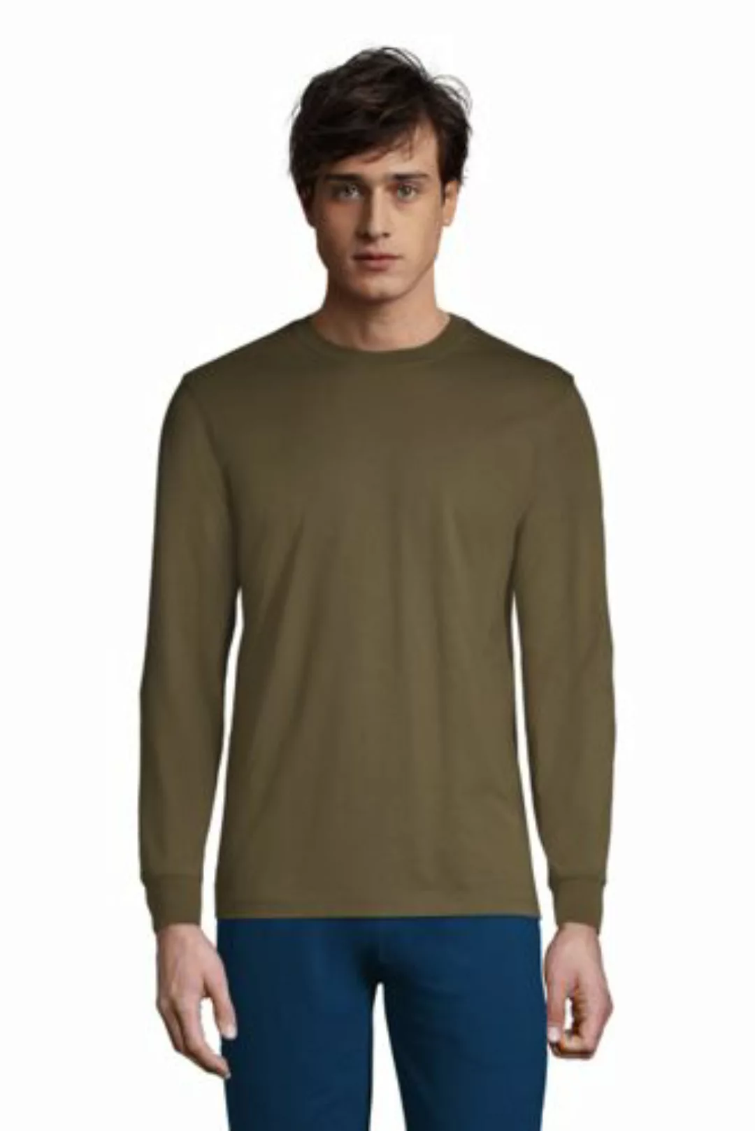 Super-T Langarm-Shirt, Classic Fit, Herren, Größe: S Normal, Grün, Jersey, günstig online kaufen