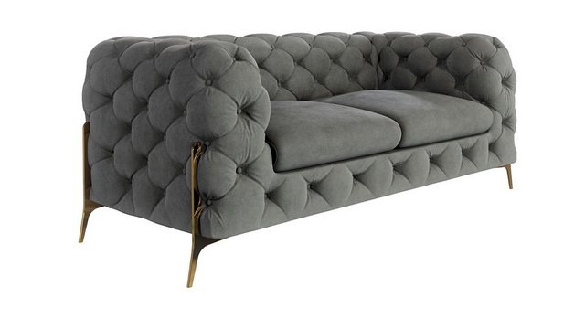 S-Style Möbel Chesterfield-Sofa Ashley Chesterfield Sofa mit Goldene Metall günstig online kaufen