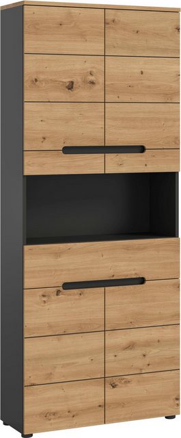 xonox.home Hochschrank Basalt grau/ Artisan Nachbildung B/H/T: 76x193x34 cm günstig online kaufen