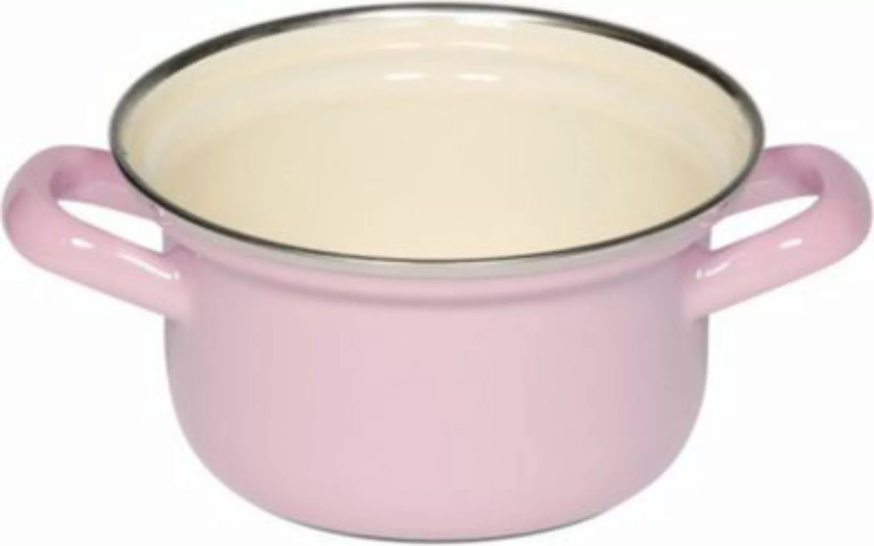 Riess Classic Pastell Kasserolle 12 cm / 0,5 L rosa - Emaille günstig online kaufen