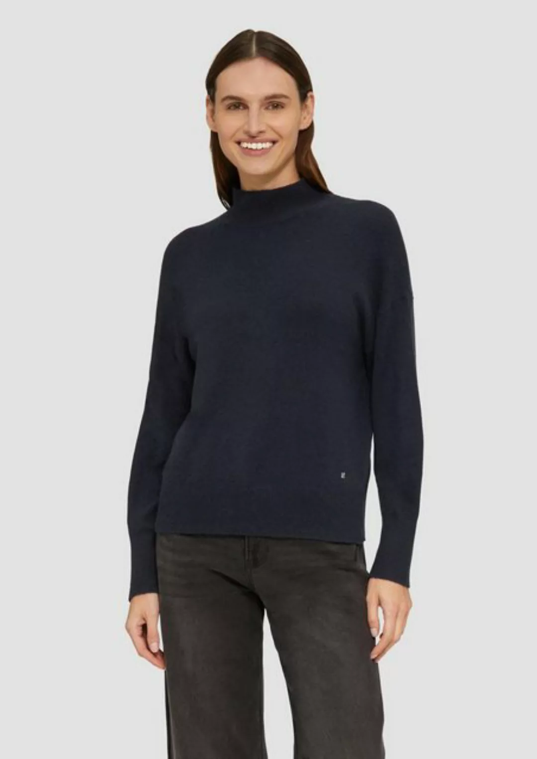 s.Oliver Stehkragenpullover Basic (1-tlg) Stehkragen, langarm, Baumwoll-Wol günstig online kaufen