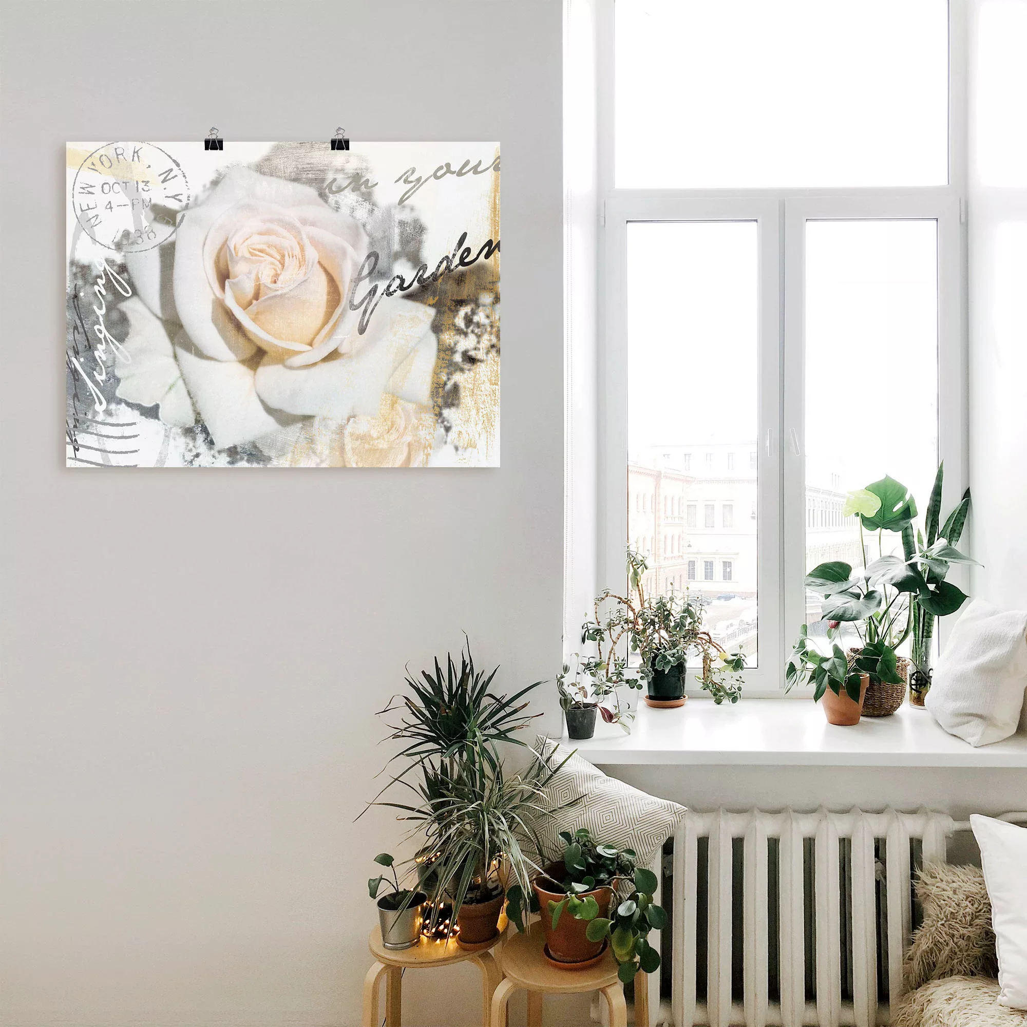 Artland Wandbild "In Buchstaben - Rose", Blumen, (1 St.) günstig online kaufen
