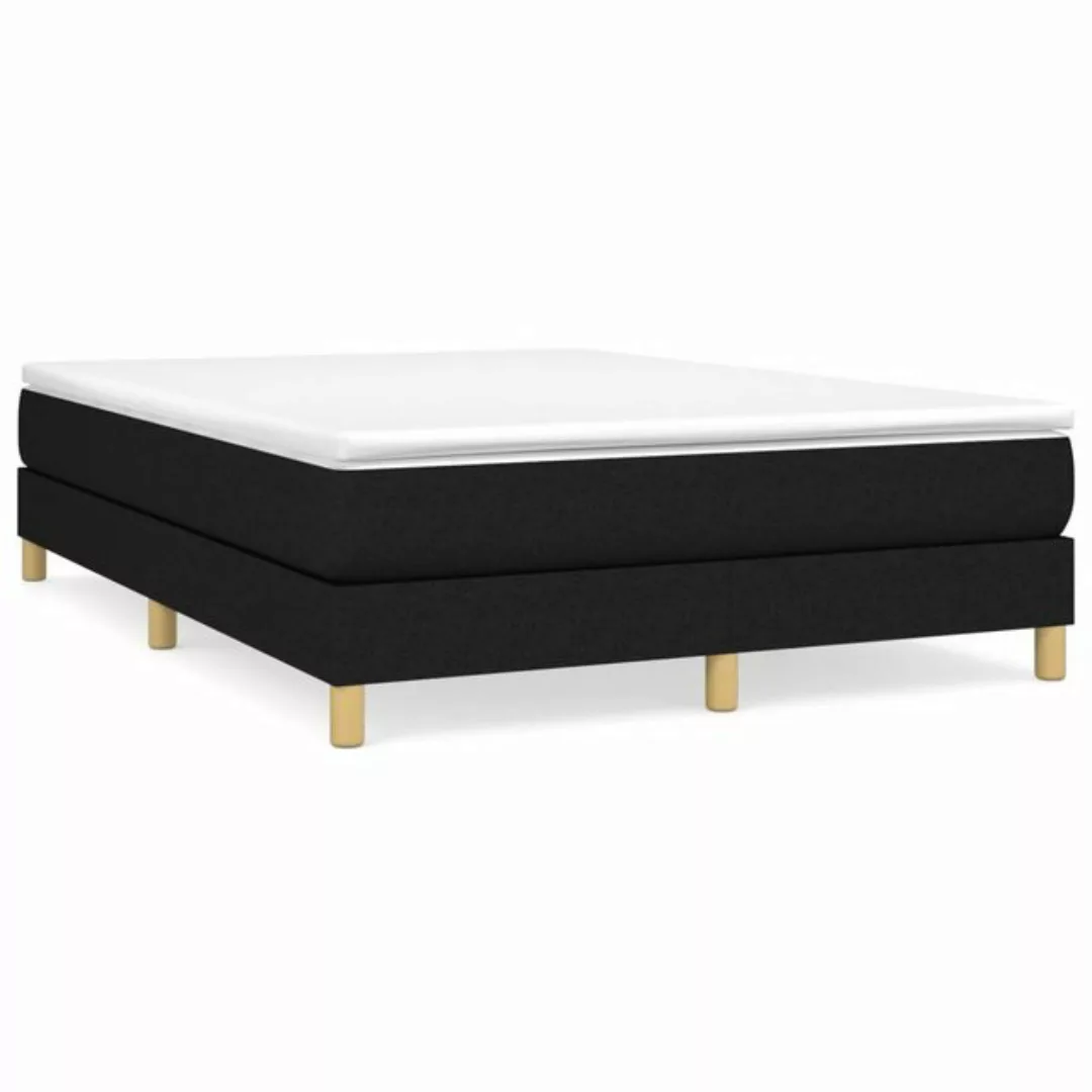 furnicato Bett Boxspringbett mit Matratze Schwarz 140x190 cm Stoff günstig online kaufen