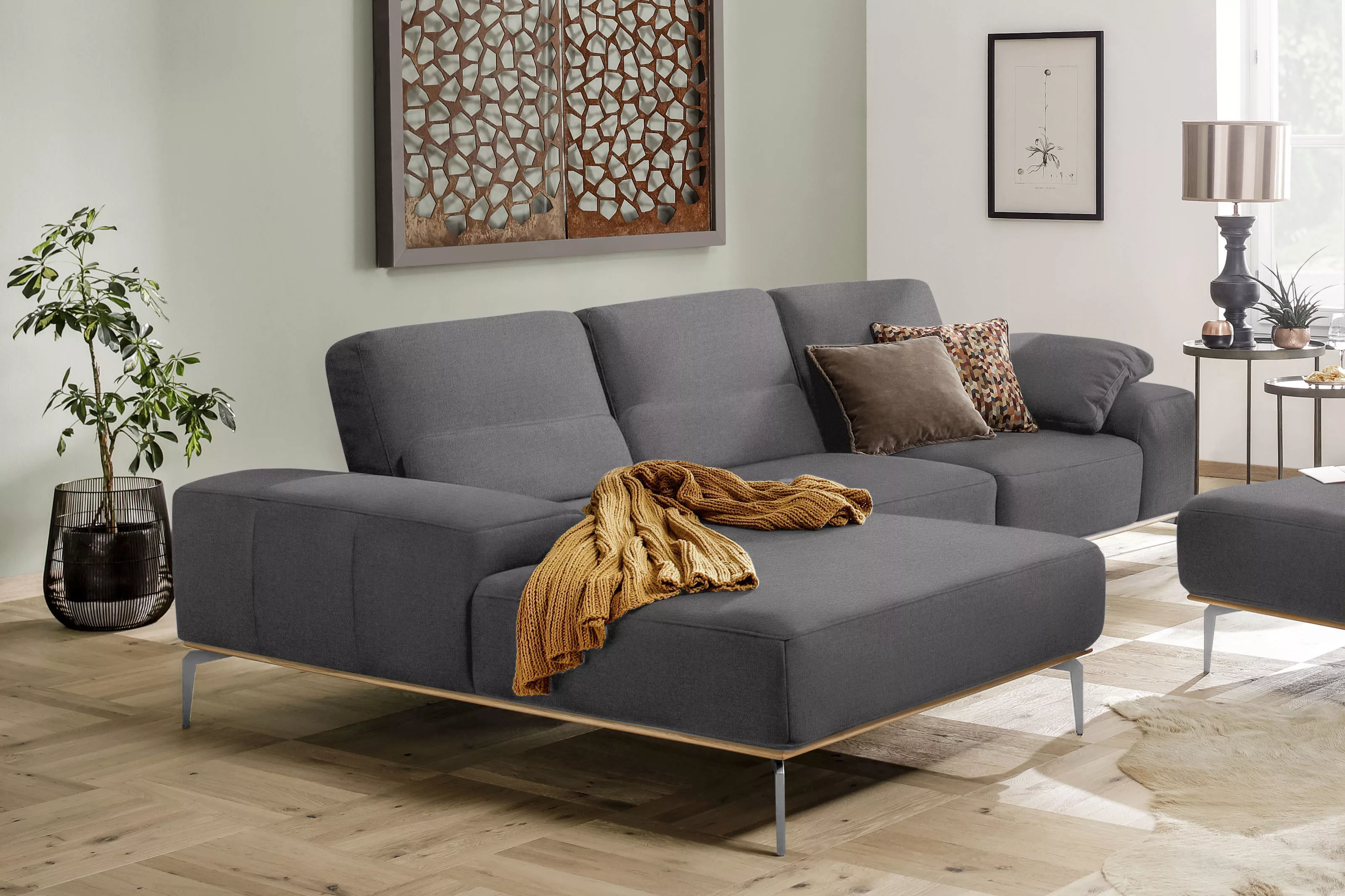 W.SCHILLIG Ecksofa "run, Designsofa, bequem, L-Form", mit elegantem Holzsoc günstig online kaufen