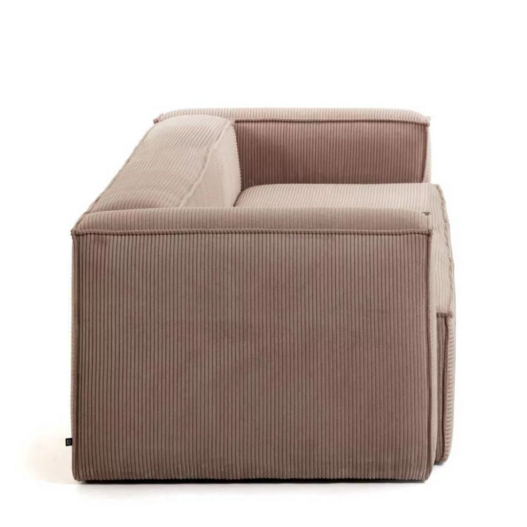 Dreisitzer Sofa in Rosa Cord Bezug günstig online kaufen