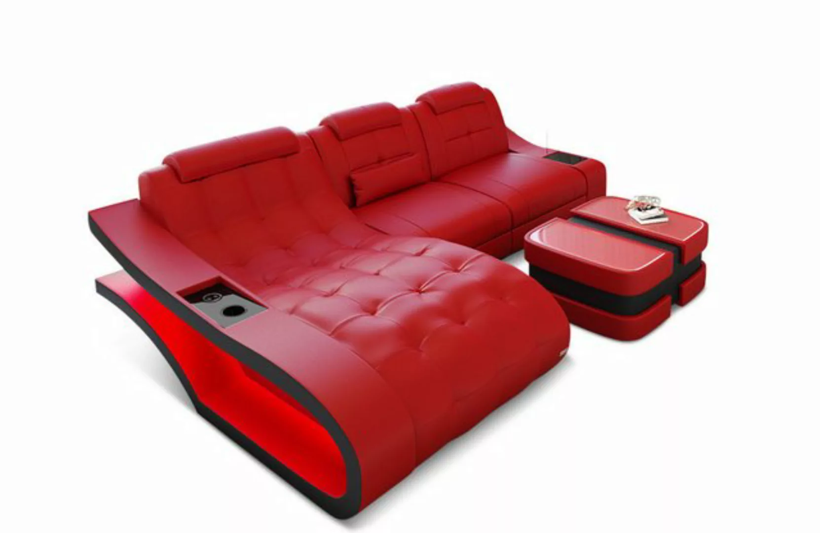 Sofa Dreams Ecksofa Leder Sofa Couch Elegante Ledercouch, L-Form Ledersofa günstig online kaufen