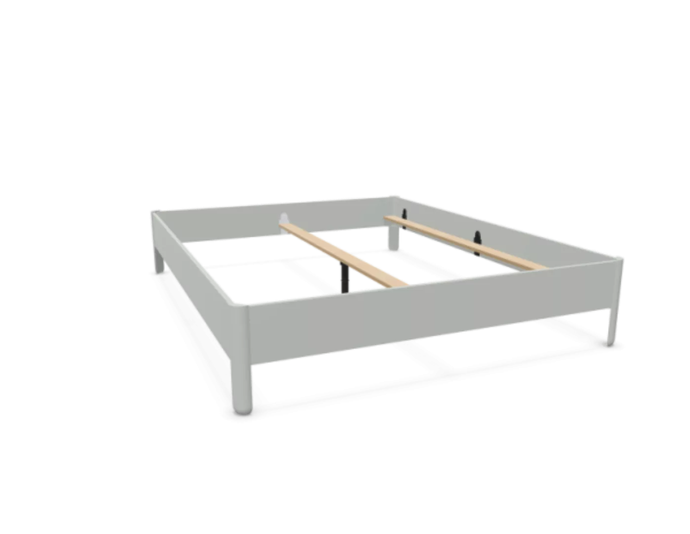 NAIT Doppelbett farbig lackiert Lichtergrau 200 x 210cm Ohne Kopfteil günstig online kaufen