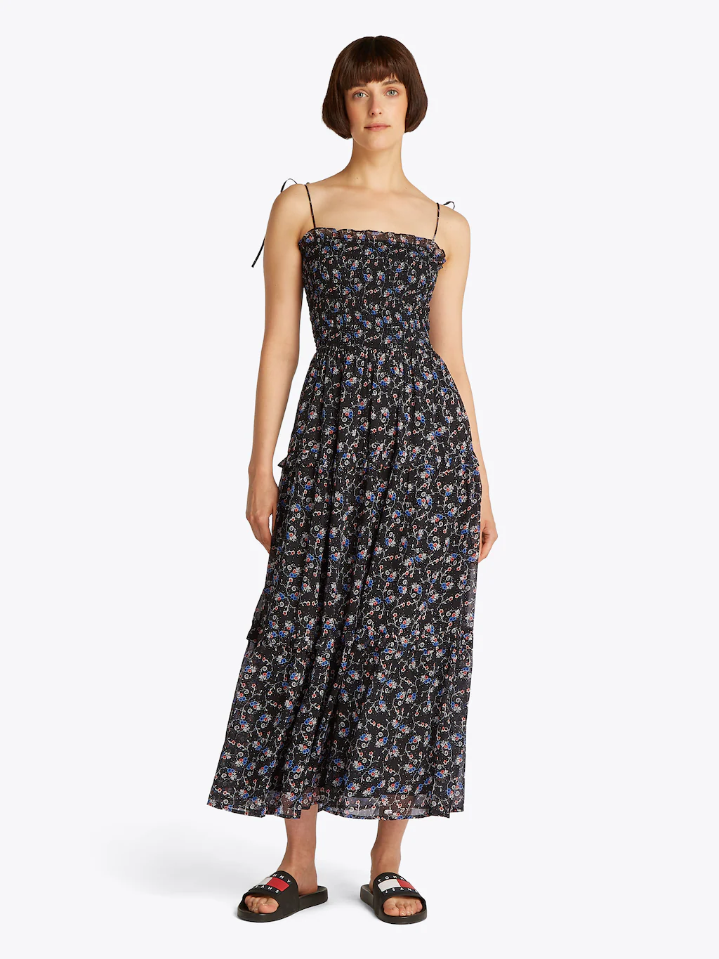 Tommy Jeans Maxikleid "TJW AOP CHIFFON MAXI DRESS EXT", mit Allover-Print, günstig online kaufen