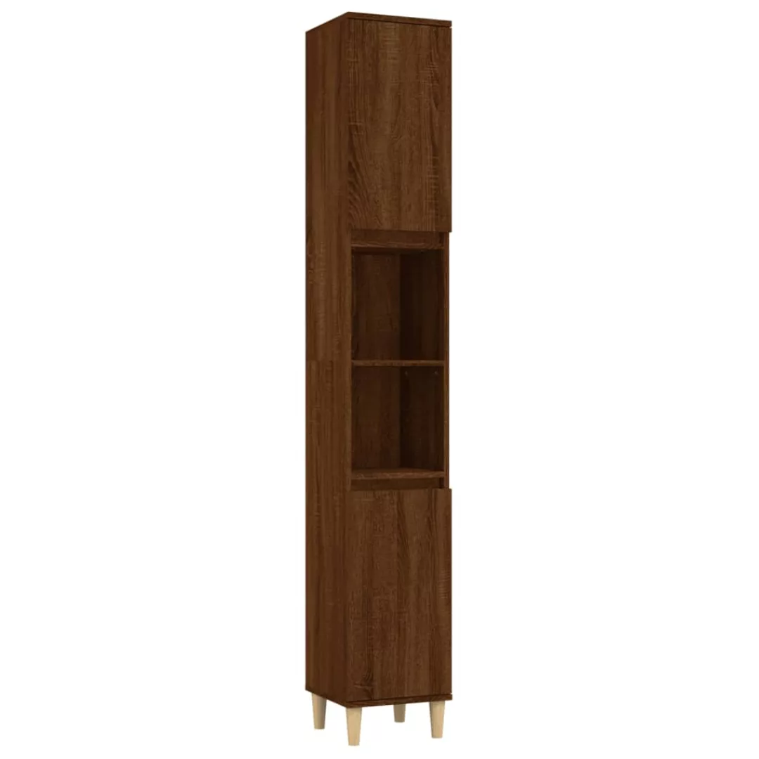 Vidaxl Badschrank Braun Eichen-optik 30x30x190 Cm Holzwerkstoff günstig online kaufen