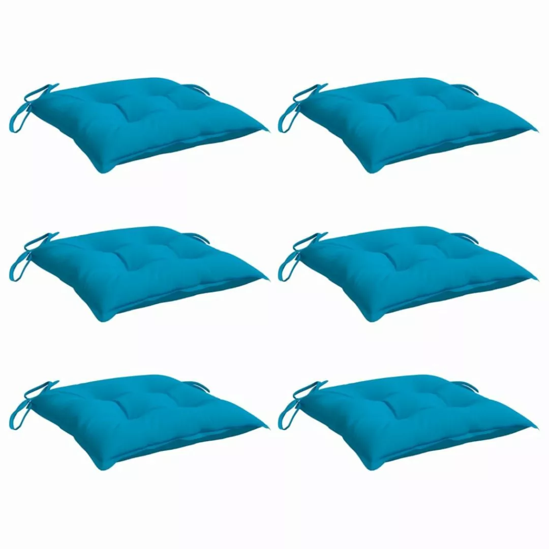 vidaXL Sitzauflage Stuhlkissen 6 Stk. Hellblau günstig online kaufen