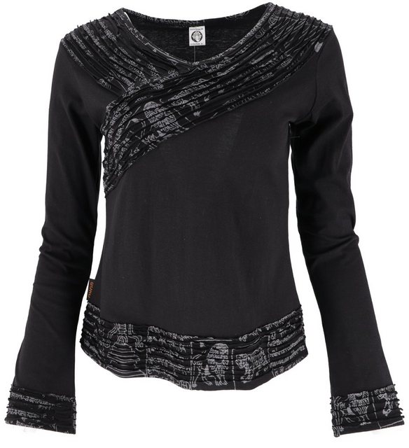 Guru-Shop Longsleeve Langarmshirt Boho-chic, Hare Krishna Mantra.. alternat günstig online kaufen