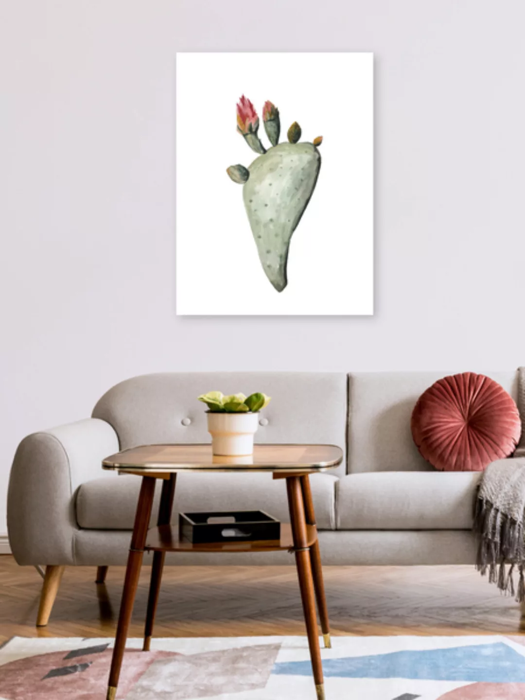 Poster / Leinwandbild - Mantika Botanical Kaktus Blumen günstig online kaufen
