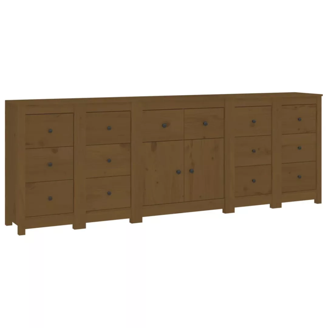 Vidaxl 5-tlg. Sideboard-set Honigbraun Massivholz Kiefer günstig online kaufen