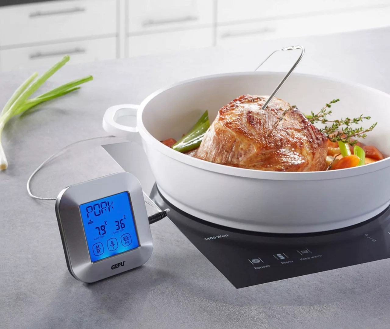 GEFU Bratenthermometer »PUNTO«, (2 tlg.), digital, für Grill, Backofen und günstig online kaufen