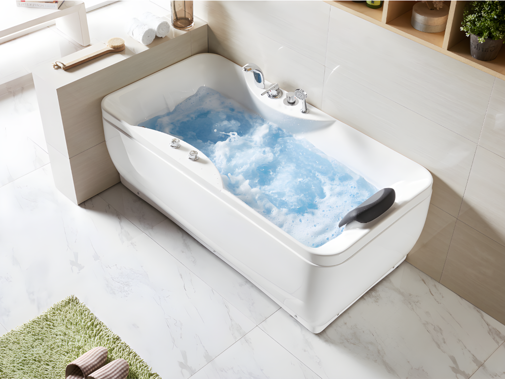 Whirlpool-Badewanne - Weiß - 1 Person - 140 Liter - 150 x 75 x 54,5 cm - Ec günstig online kaufen