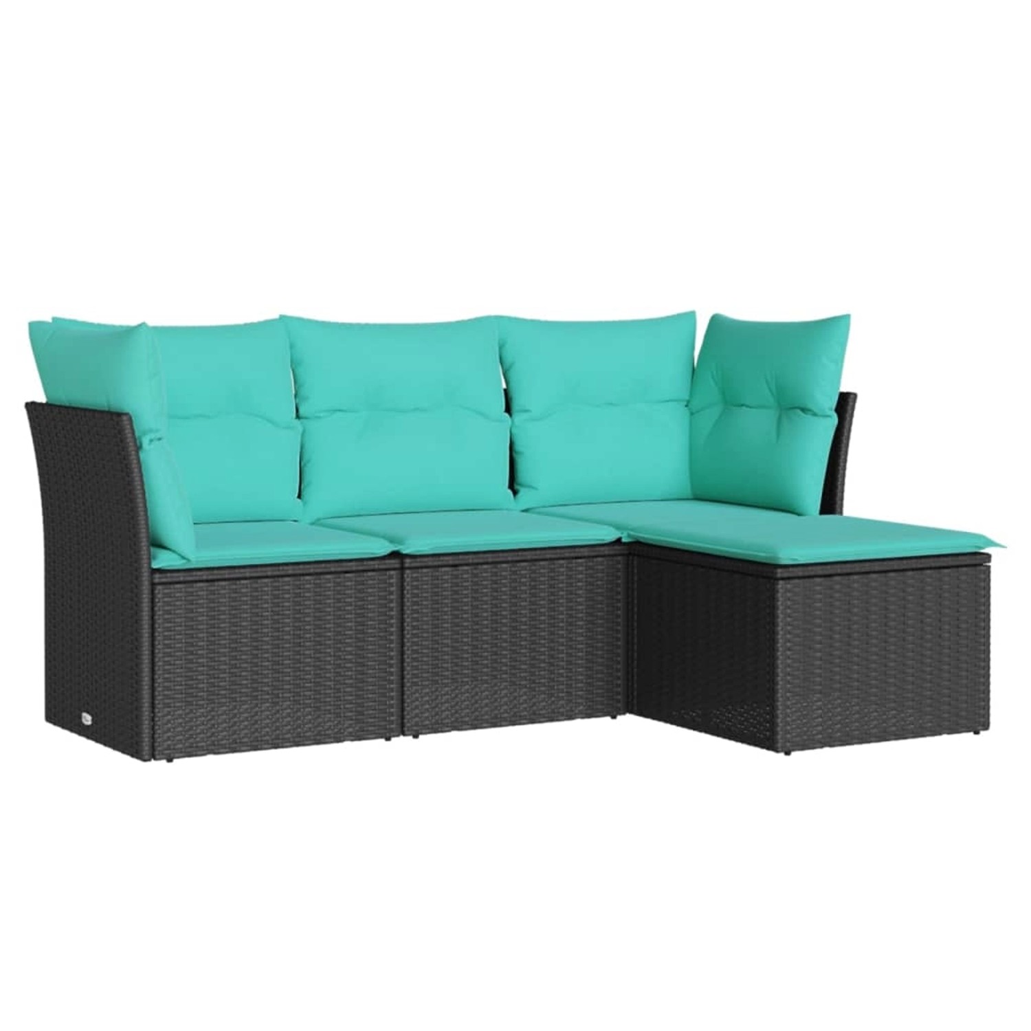 vidaXL 4-Tlg Garten-Sofagarnitur mit Kissen Schwarz Poly Rattan 3217537 günstig online kaufen