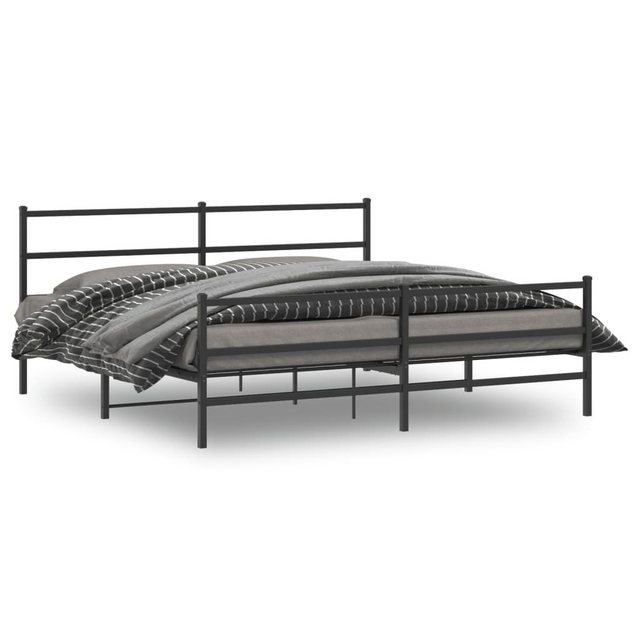 furnicato Bettgestell mit Kopf- und Fußteil Metall Schwarz 193x203 cm (1-tl günstig online kaufen