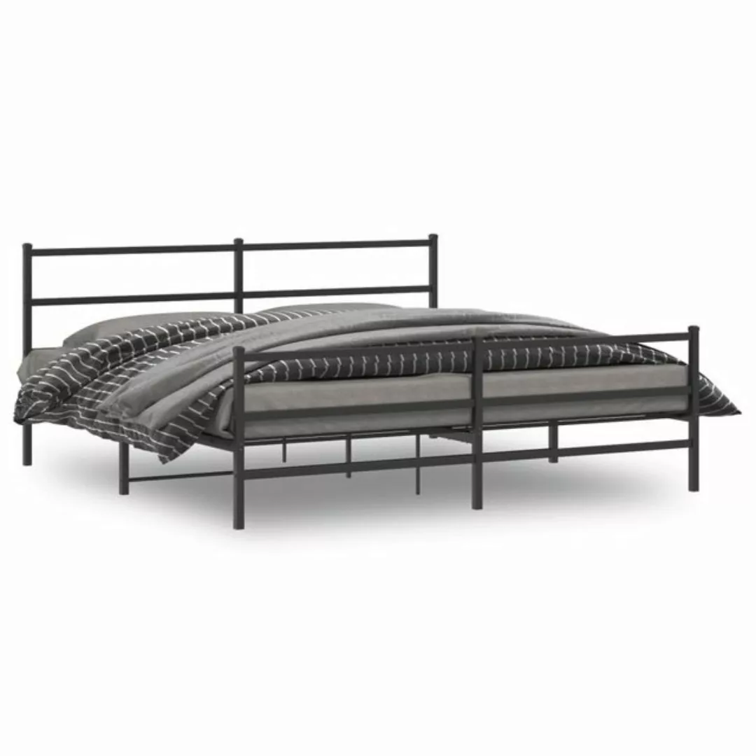 furnicato Bettgestell mit Kopf- und Fußteil Metall Schwarz 183x213 cm (1-tl günstig online kaufen