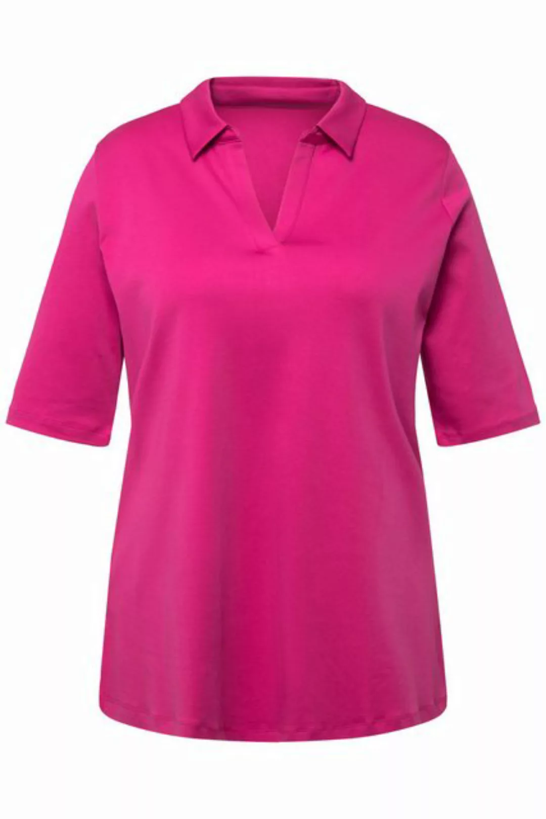 Ulla Popken Poloshirt Poloshirt A-Linie Polokragen Halbarm günstig online kaufen