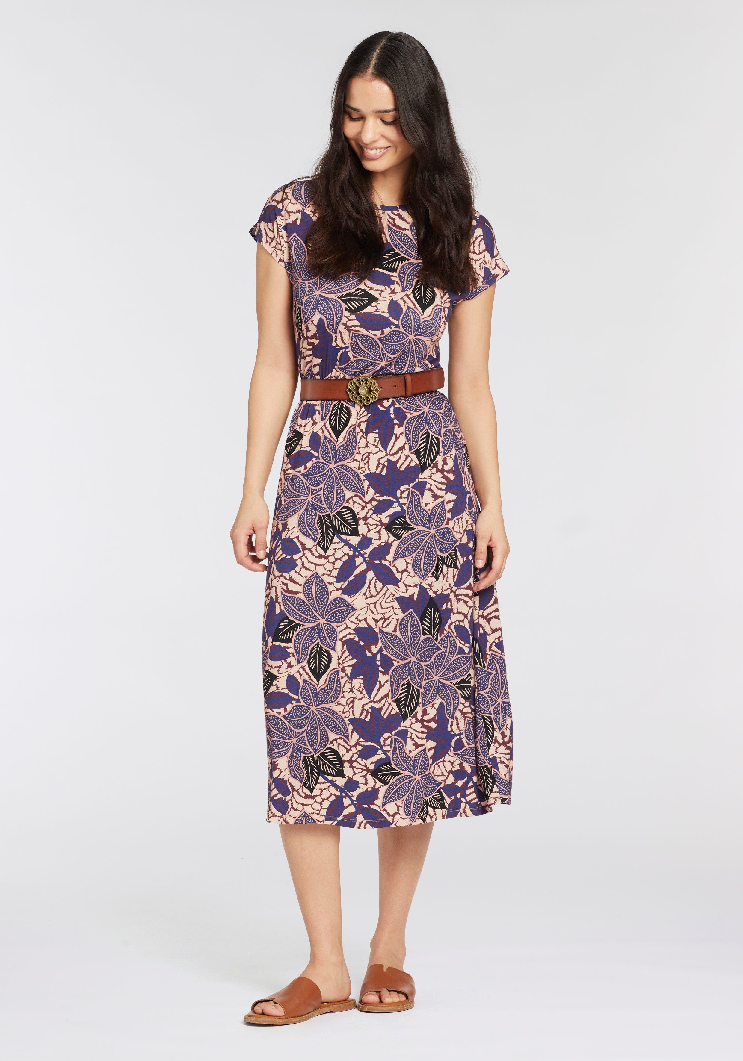 Laura Scott Midikleid mit stylischem Allover-Print günstig online kaufen