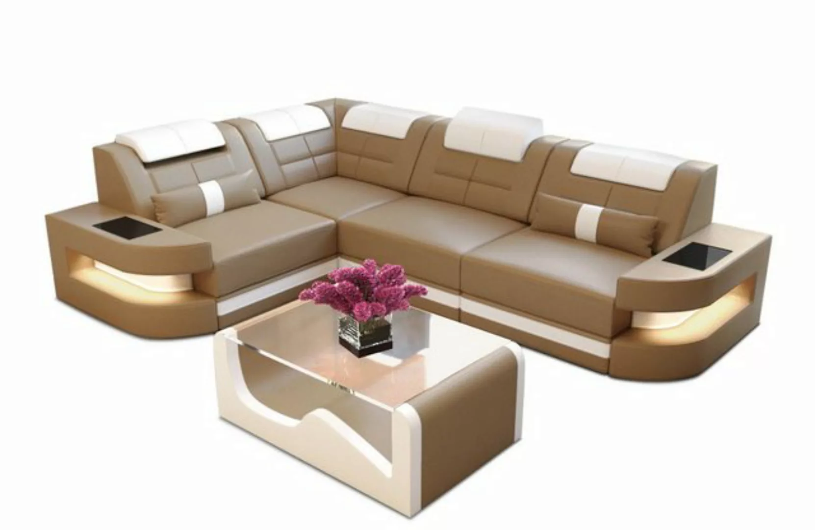 Sofa Dreams Ecksofa Leder Sofa Ledercouch Como L Form Ledersofa, Couch, mit günstig online kaufen
