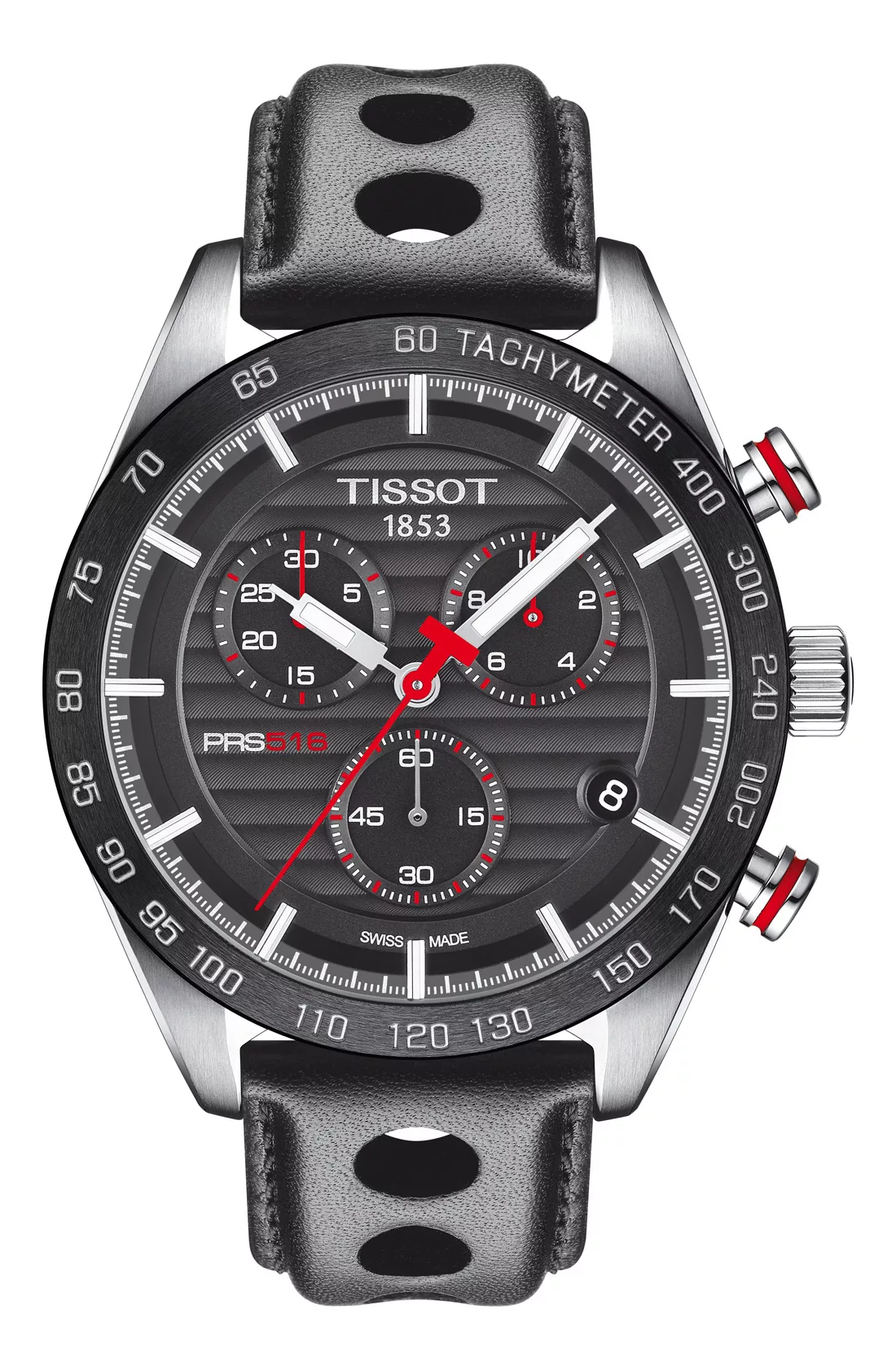 Tissot PRS 516 Chrono, schwarz, Lederamband T100.417.16.051.00 Herrenchrono günstig online kaufen