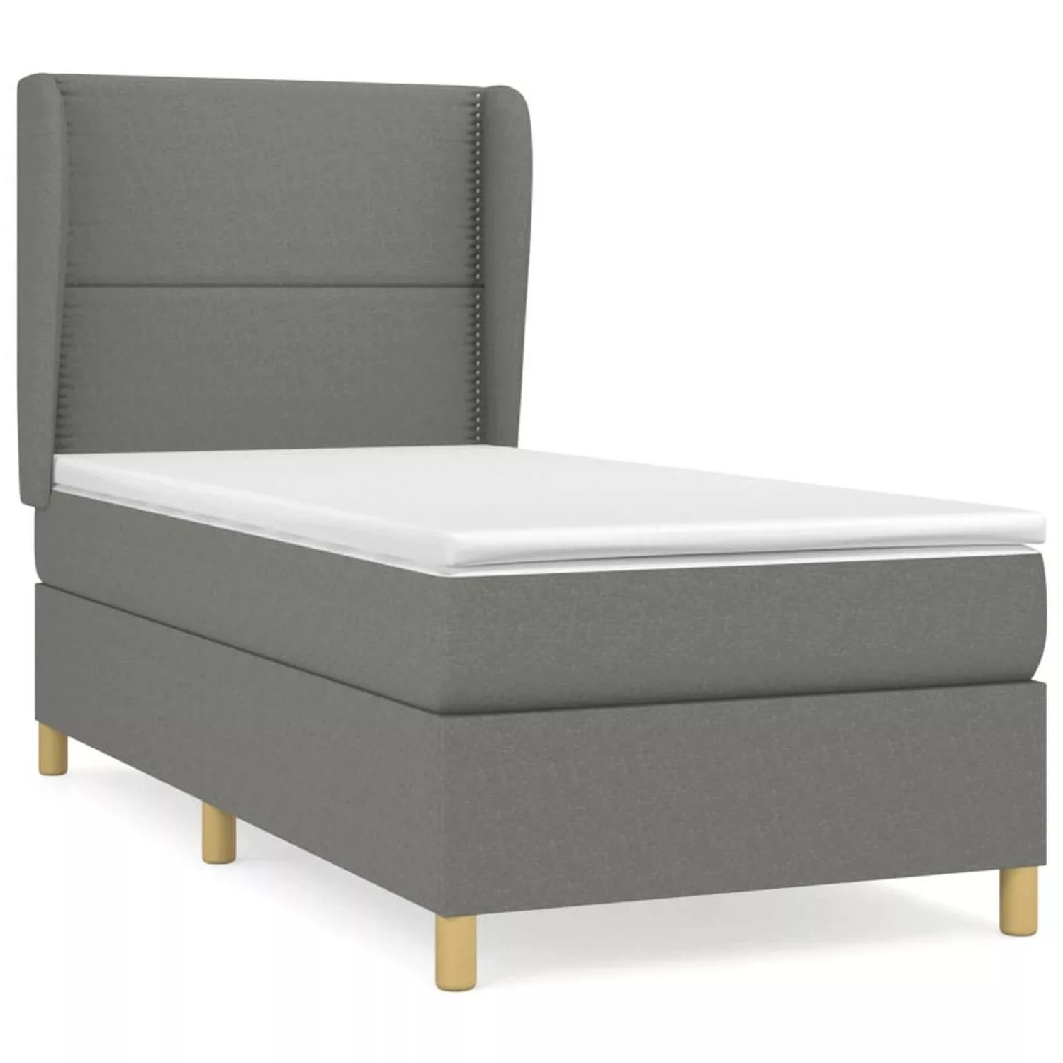 vidaXL Boxspringbett Boxspringbett mit Matratze Creme 100x200 cm Stoff Bett günstig online kaufen