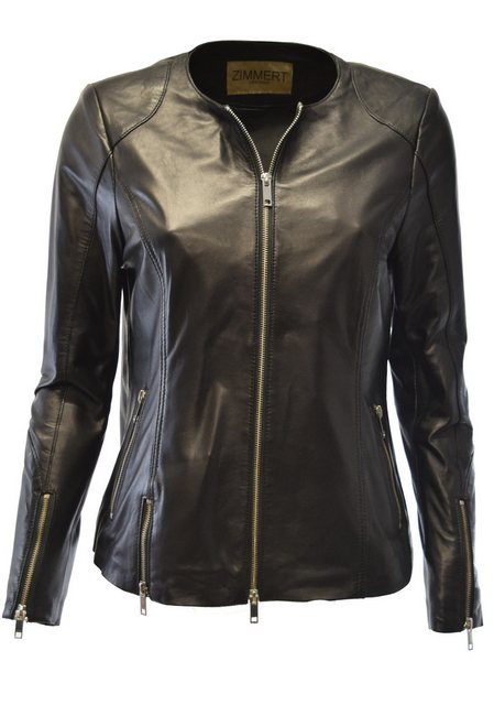 Zimmert Leather Lederjacke Cleo Kragenlos, Blazer, Schwarz, weiches Leder günstig online kaufen