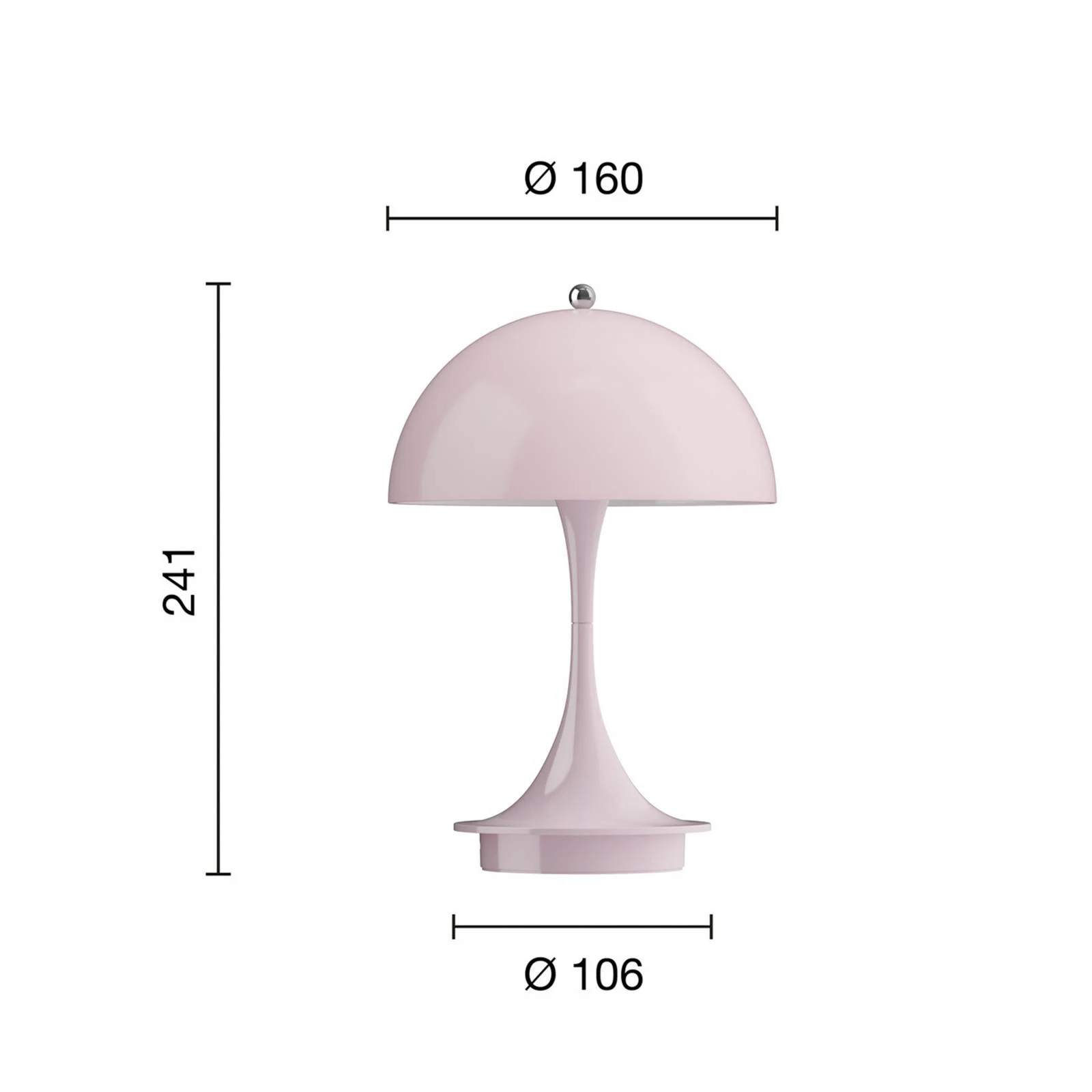 Louis Poulsen Panthella Portable 160 V3, opal hellrosa günstig online kaufen