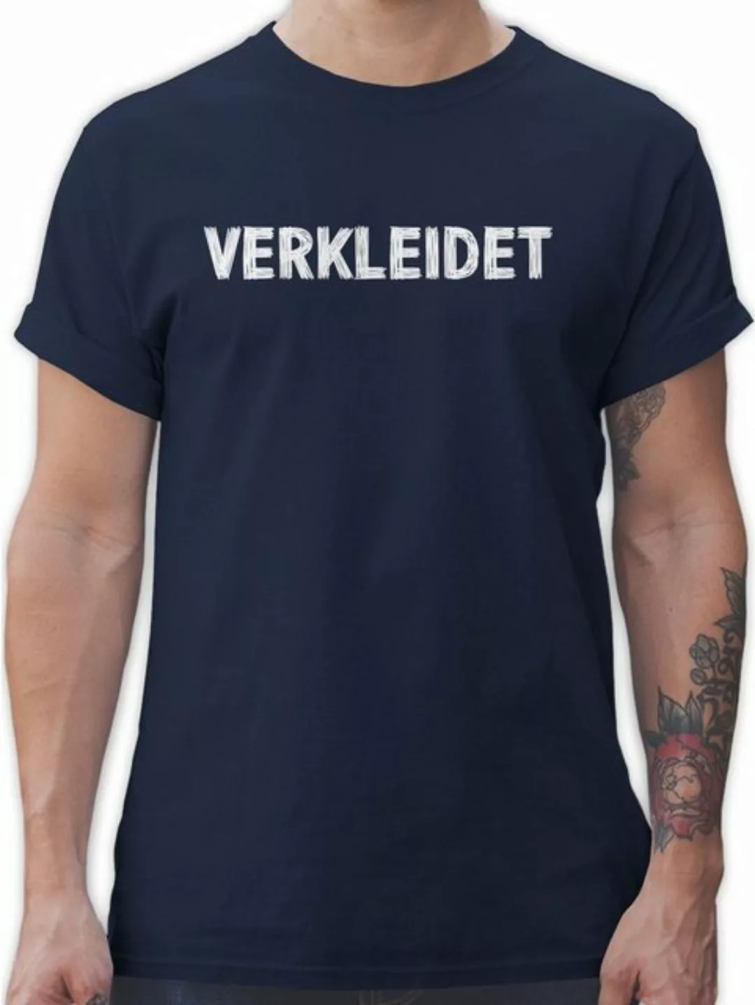 Shirtracer T-Shirt Aufdruck Verkleidet Halloween Kostüm Verkleidet Karneval günstig online kaufen