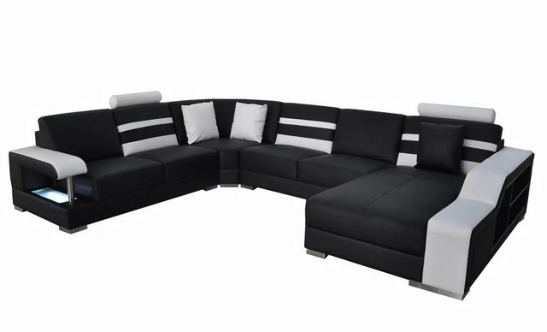 JVmoebel Sofa Eck Sofa mit USB Polster Sitz Leder Couch Sofas Couchen Garni günstig online kaufen