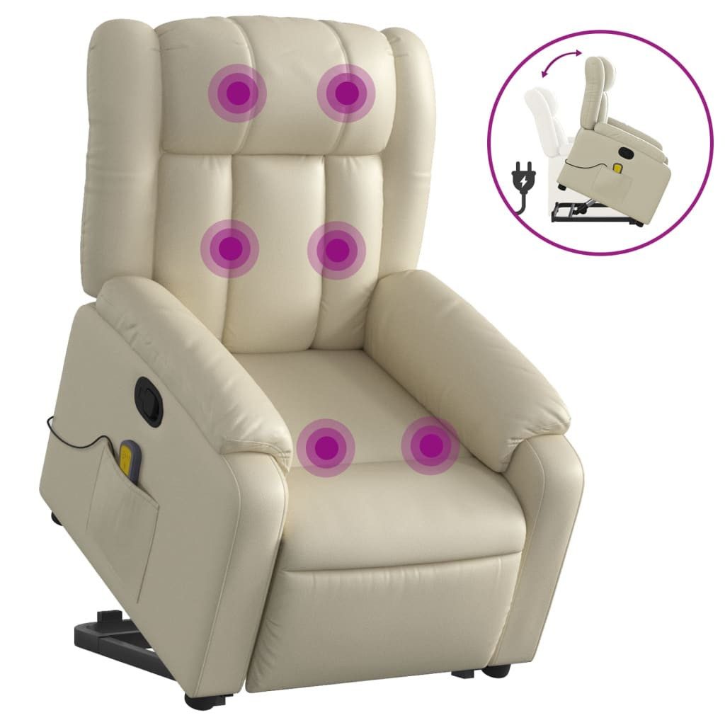 vidaXL Sessel Massagesessel mit Aufstehhilfe Creme günstig online kaufen