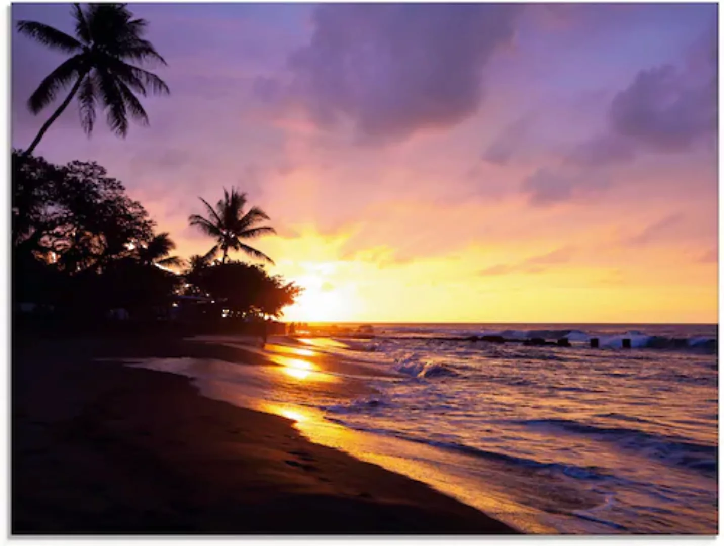 Artland Glasbild "Tropischer Strand", Sonnenaufgang & -untergang, (1 St.), günstig online kaufen