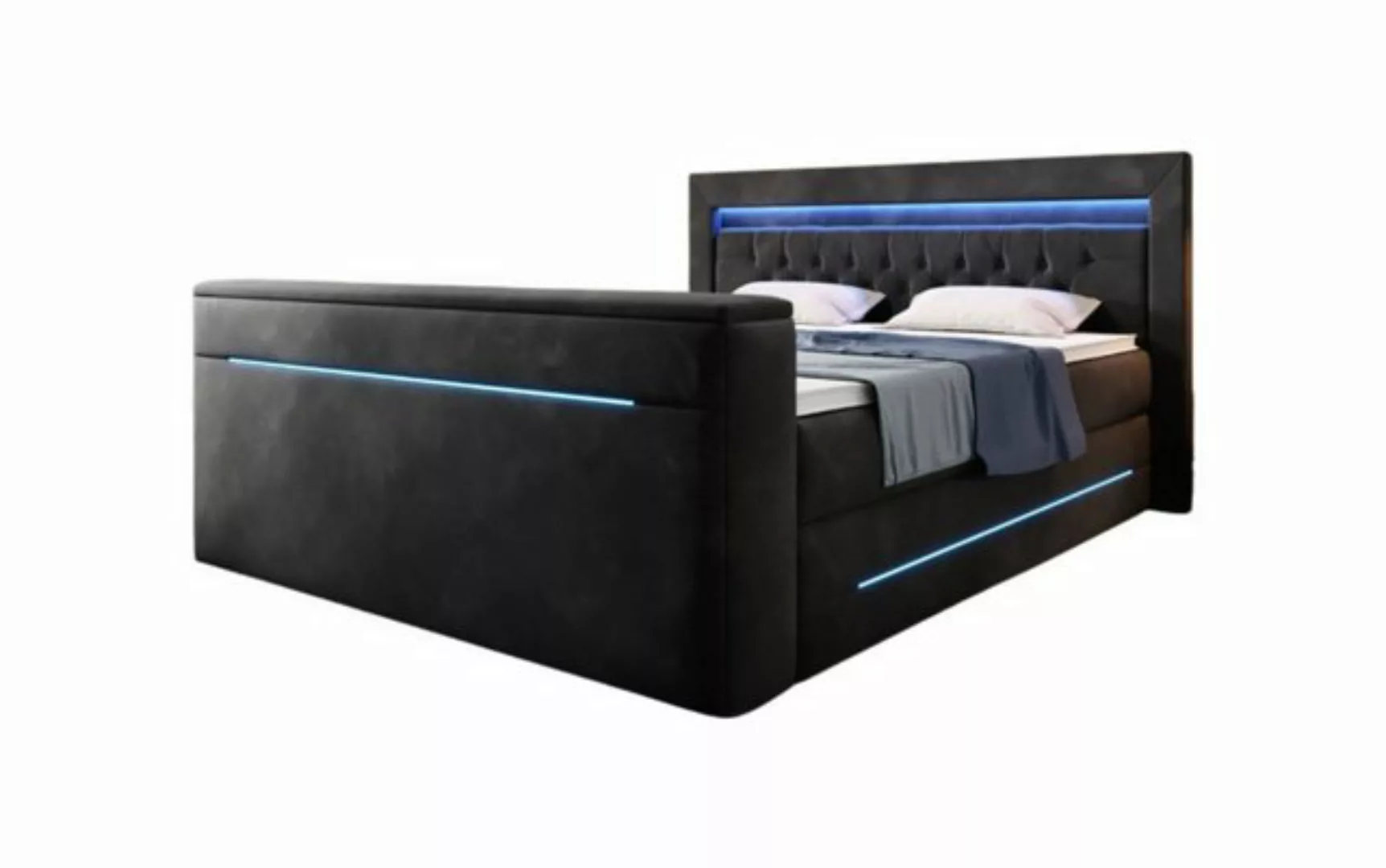 Luxusbetten24 Boxspringbett Neptun, mit TV Lift und RGB-Beleuchtung günstig online kaufen