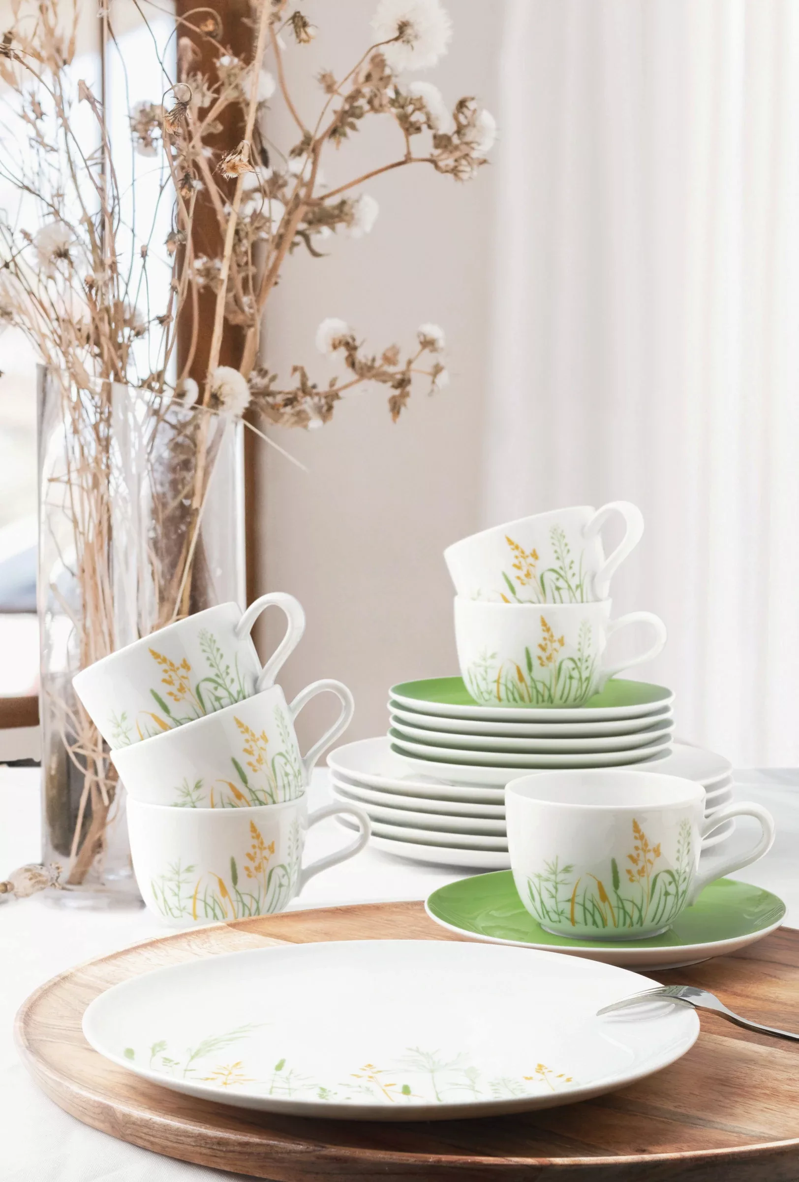 Seltmann Weiden Kaffeeservice »Geschirr-Set, 18 Teile, Liberty Meadow Grass günstig online kaufen