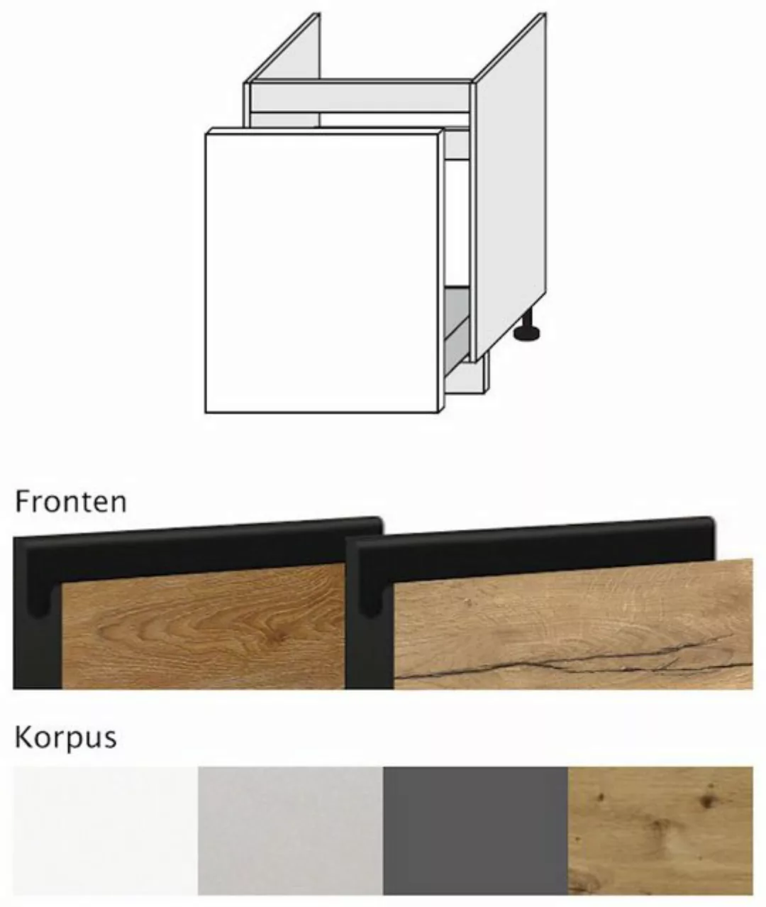 Feldmann-Wohnen Spülenunterschrank Treviso (1-St) 60cm Front- und Korpusfar günstig online kaufen