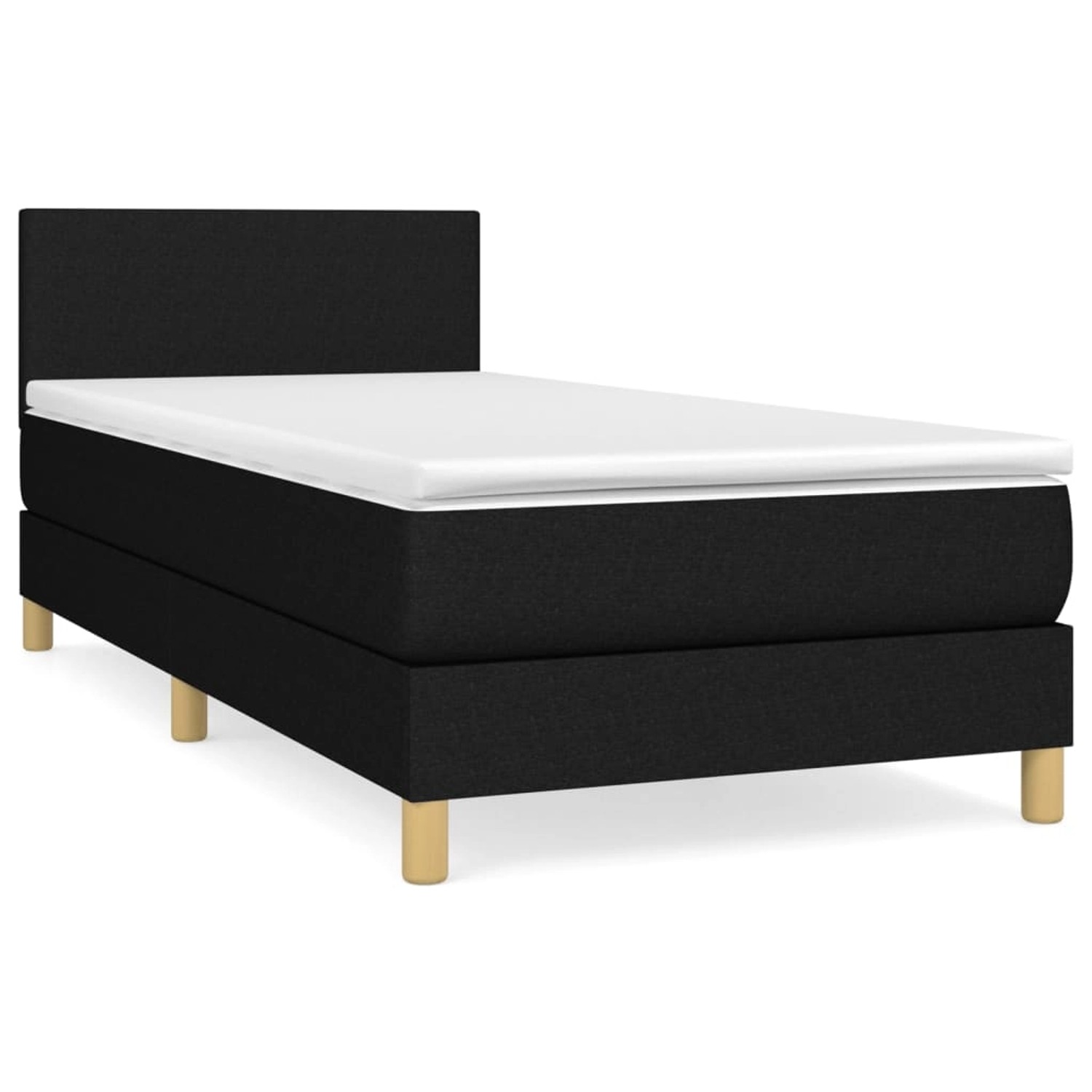 vidaXL Boxspringbett mit Matratze Schwarz 90x190 cm Stoff1467660 günstig online kaufen