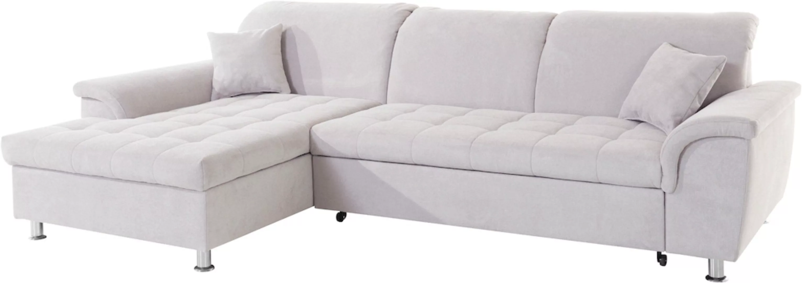 DOMO collection Ecksofa "Franzi L-Form", wahlweise mit Kopfteilverstellung günstig online kaufen