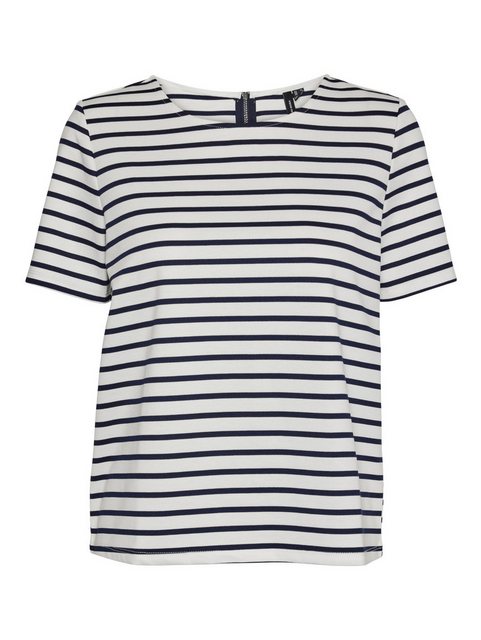 Vero Moda T-Shirt Rundhals Blusen Shirt mit Zip-Fly Design Halb Arm VMABBY günstig online kaufen