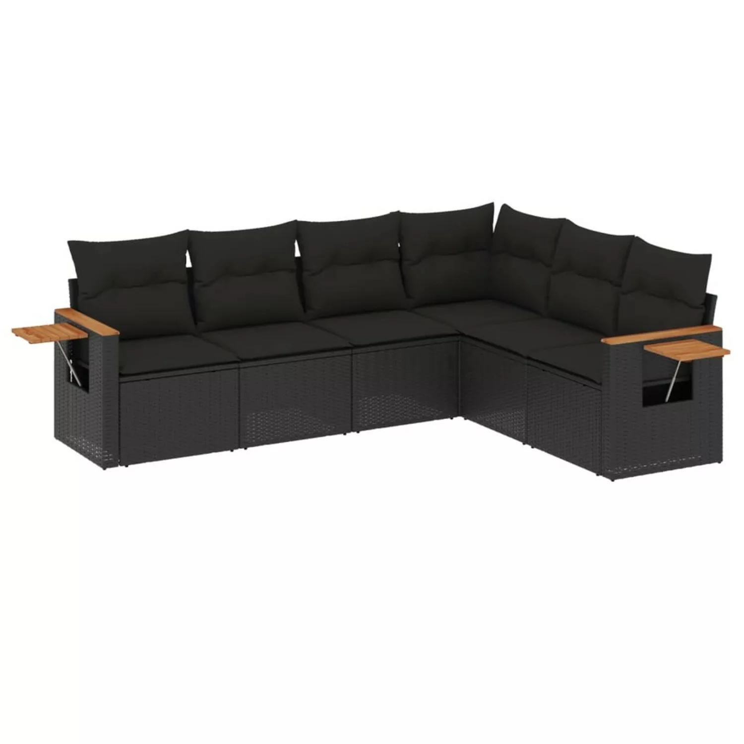 vidaXL 6-tlg Garten-Sofagarnitur mit Kissen Schwarz Poly Rattan Modell 203 günstig online kaufen