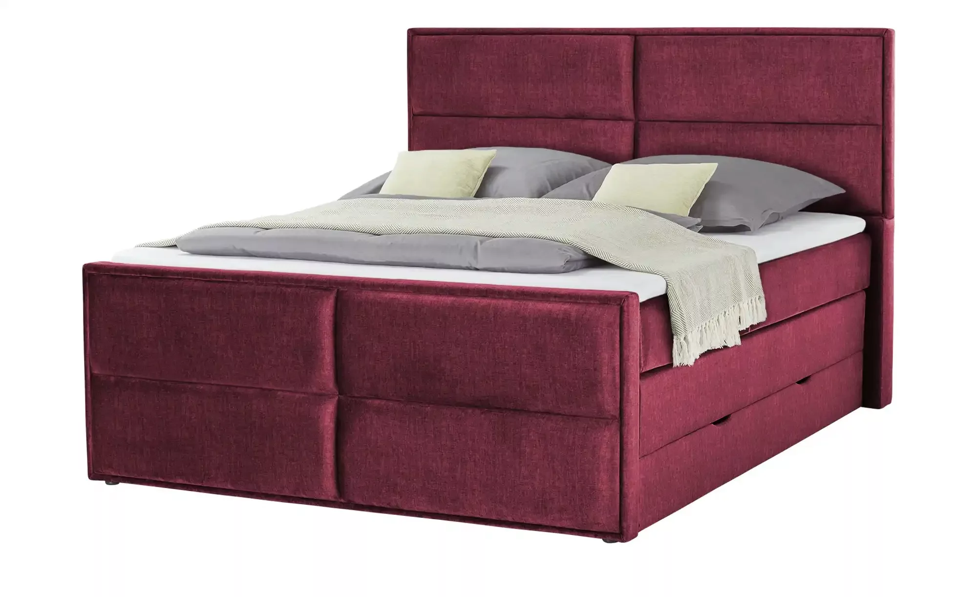 uno Boxspringbett mit Stauraum  Croco ¦ rot ¦ Maße (cm): B: 177 H: 136 Bett günstig online kaufen